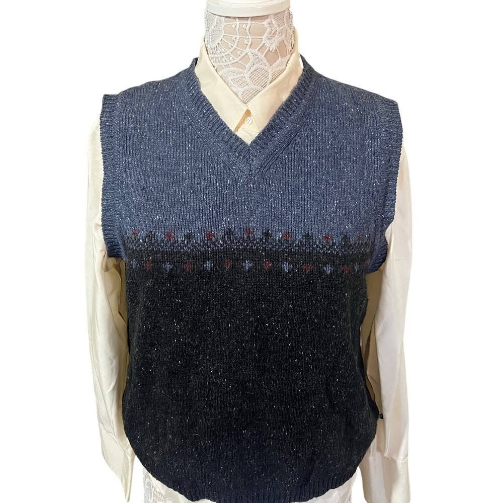 Vintage Route 66 Boho Wool Blend Knit Vest • Made in Hong Kong • Women’s L